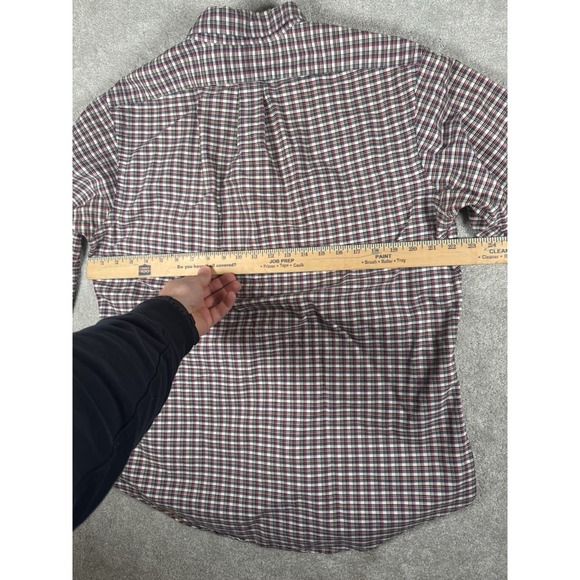 Vtg Polo Ralph Lauren L/S Oxford Button Front Shirt Men's L Plaid Red Flash Pony - Picture 7 of 10